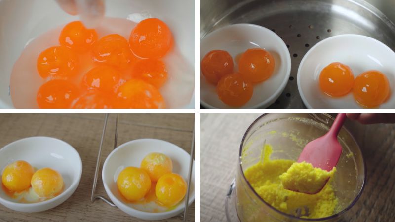 Sơ chế phần trứng muối sống