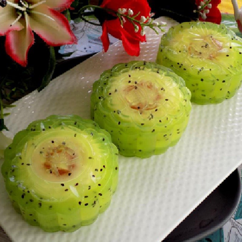 Bước 5 Thành phẩm Bánh Trung Thu rau câu phô mai kiwi