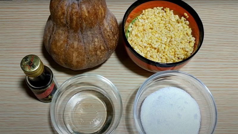 Nguyên liệu món ăn nhân bánh trung thu bí đỏ đậu xanh