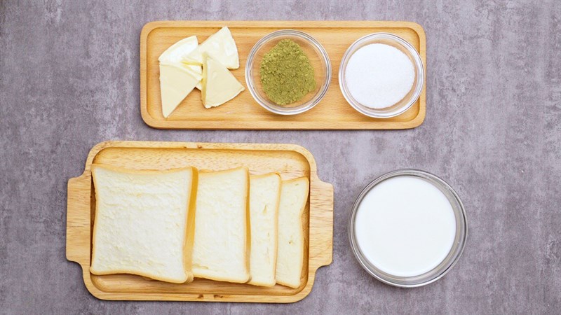 Nguyên liệu món ăn bánh trung thu trà xanh phô mai bằng sandwich